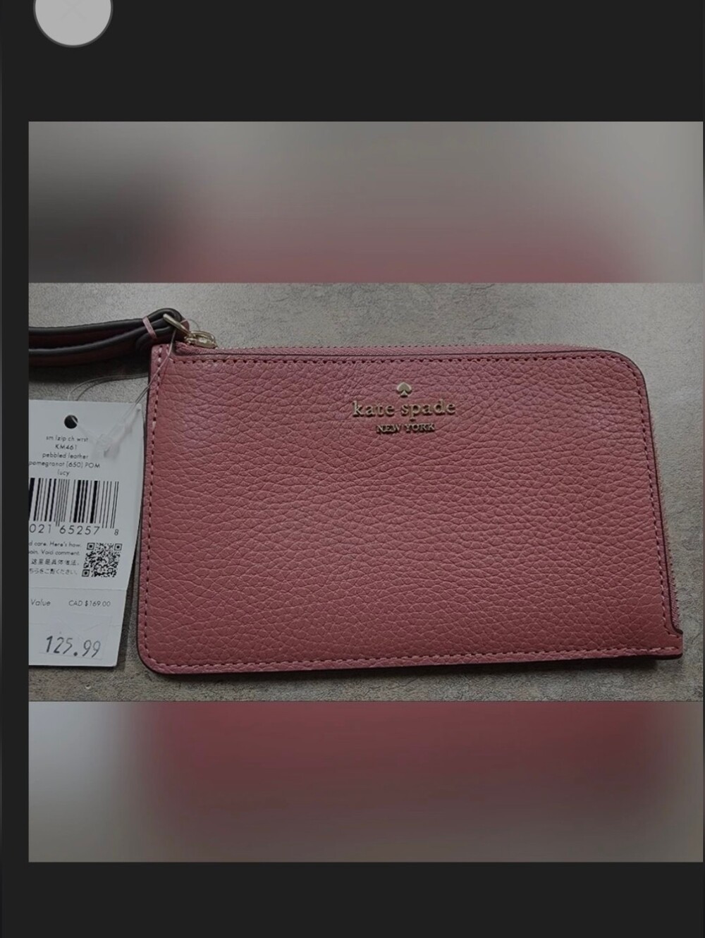 kate spade New York Pink Pebbled Leather Wristlet - Picture 2 of 7